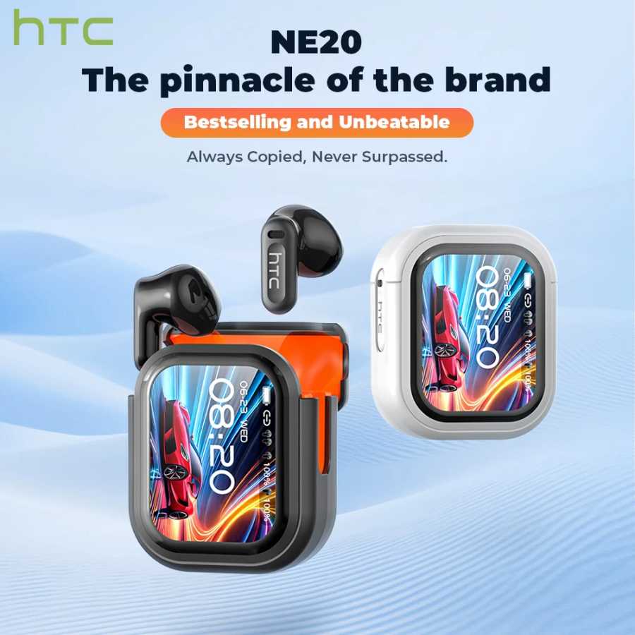 Наушники-переводчики HTC NE20 2026: 6-в-1, для iOS и Android, 60 часов работы, для бизнеса, путешествий, встреч, с сенсорным LCD-экраном Портативное аудио и видео
