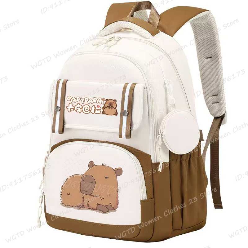 Фотография №2 товара Kawaii Capybara школьный рюкзак для колледжа, школьный повседневный рюкзак, сумка
