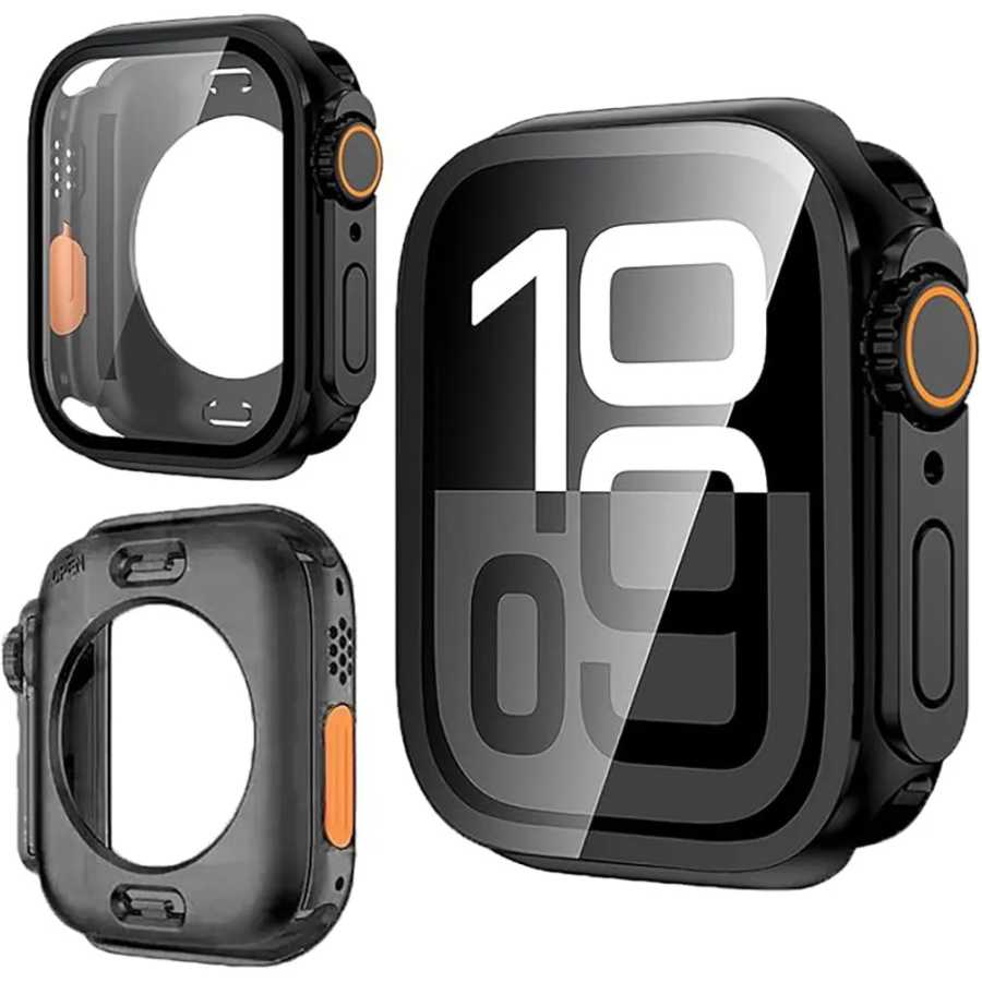 Защитная пленка для экрана Apple Watch Case 46 мм, 45 мм, 44 мм, 40 мм, 41 мм, 42 мм, сменная в ультратвердом крышке для iWatch 11 10 9 8 7 6 5 4 SE 