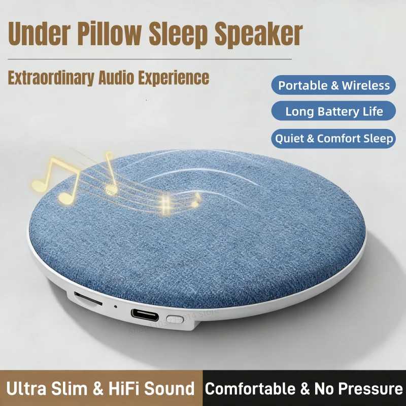Ультратонкая Hi-Fi колонка для сна под подушку с шумоподавлением и костной проводимостью для глубокого сна и релаксации, новинка 2026 года ﻿ Портативное аудио и видео
