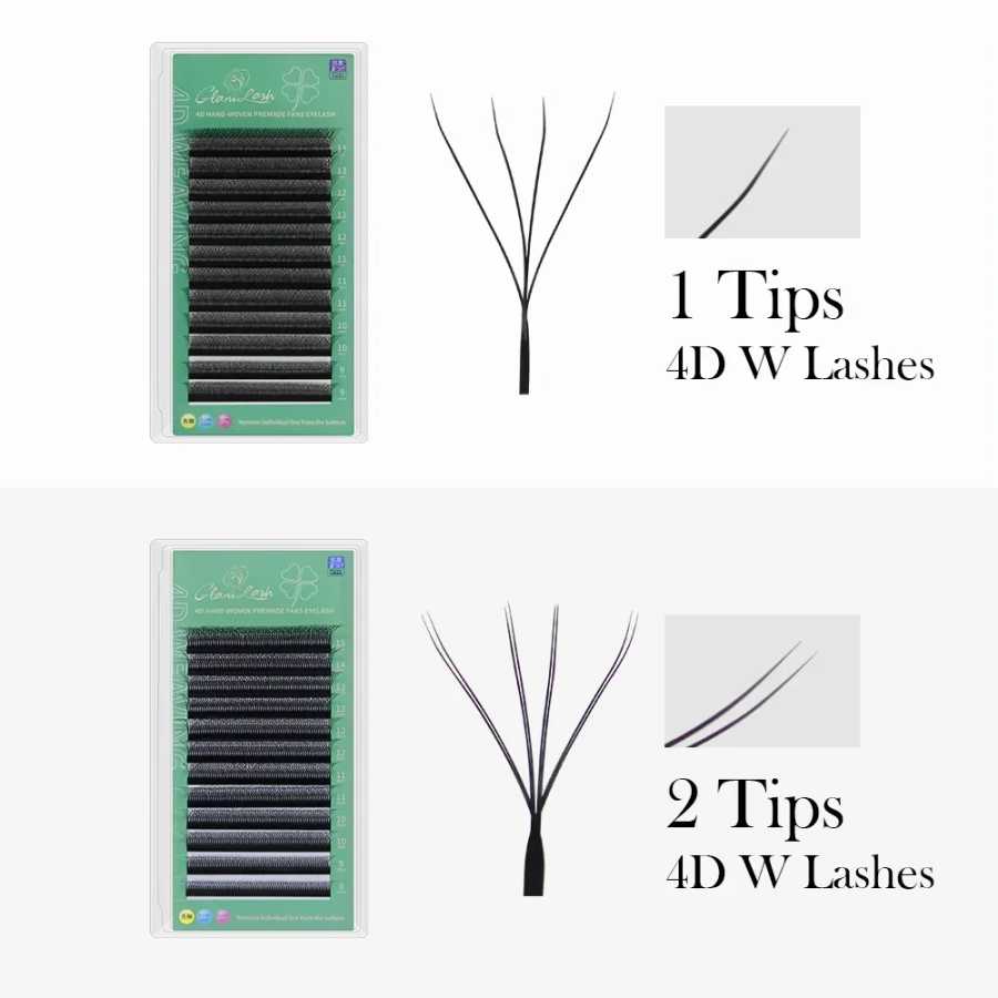 Фотография №1 товара GLAMLASH 4D5D W-образное наращивание ресниц Готовые объемные вееры W Стильные