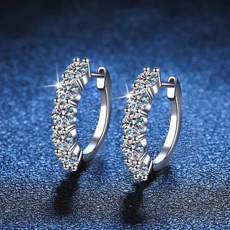 Серьги-кольца из муассанита 18 карат, 3 карата общим весом, для женщин, с камнем 4 мм, цвет D, сверкающие, имитация бриллианта, из стерлингового серебра 925 пробы, изысканные ювелирные изделия Ювелирные изделия