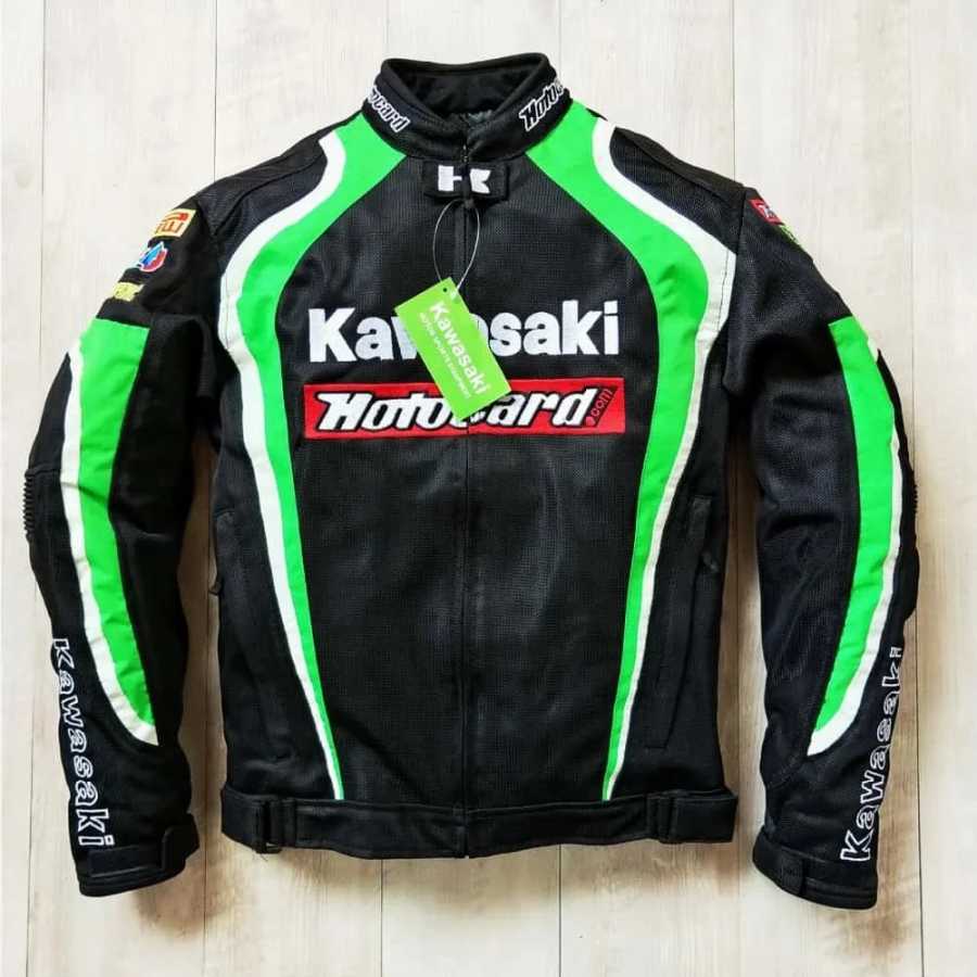 Новый летний мотокостюм Kawasaki для бездорожья: гоночная куртка с сетчатыми вставками, дышащая и защищающая от падений Парки