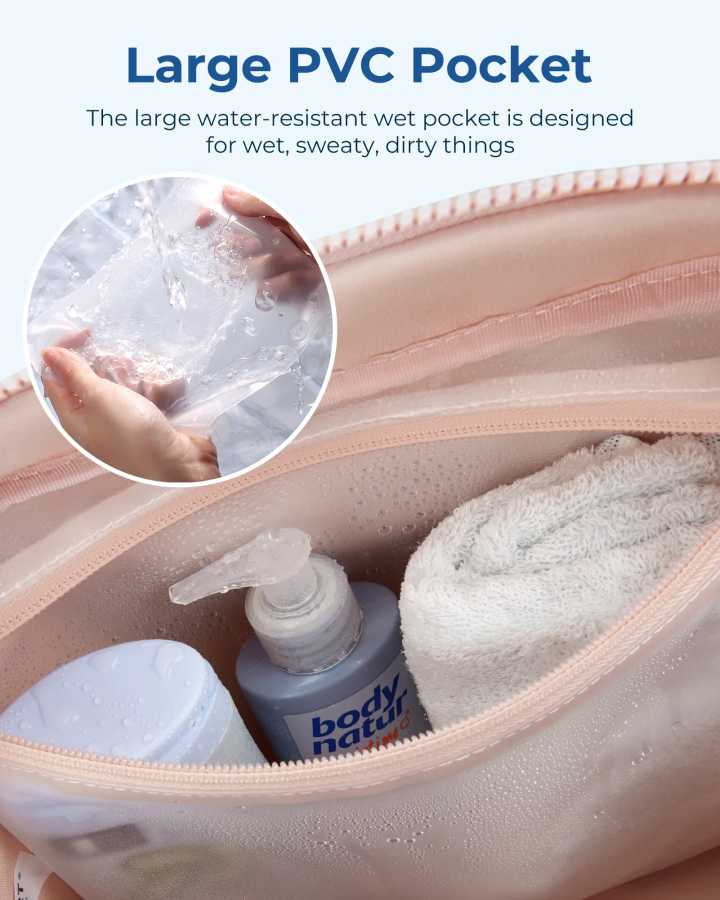 Фотография №4 товара BAGSMART Дорожная спортивная сумка для женщин с мокрым карманом для
