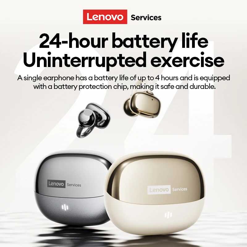 Фотография №4 товара Lenovo RS103 серьги-клипсы с открытым ухом, беспроводные Bluetooth 6,0 Hi-Fi