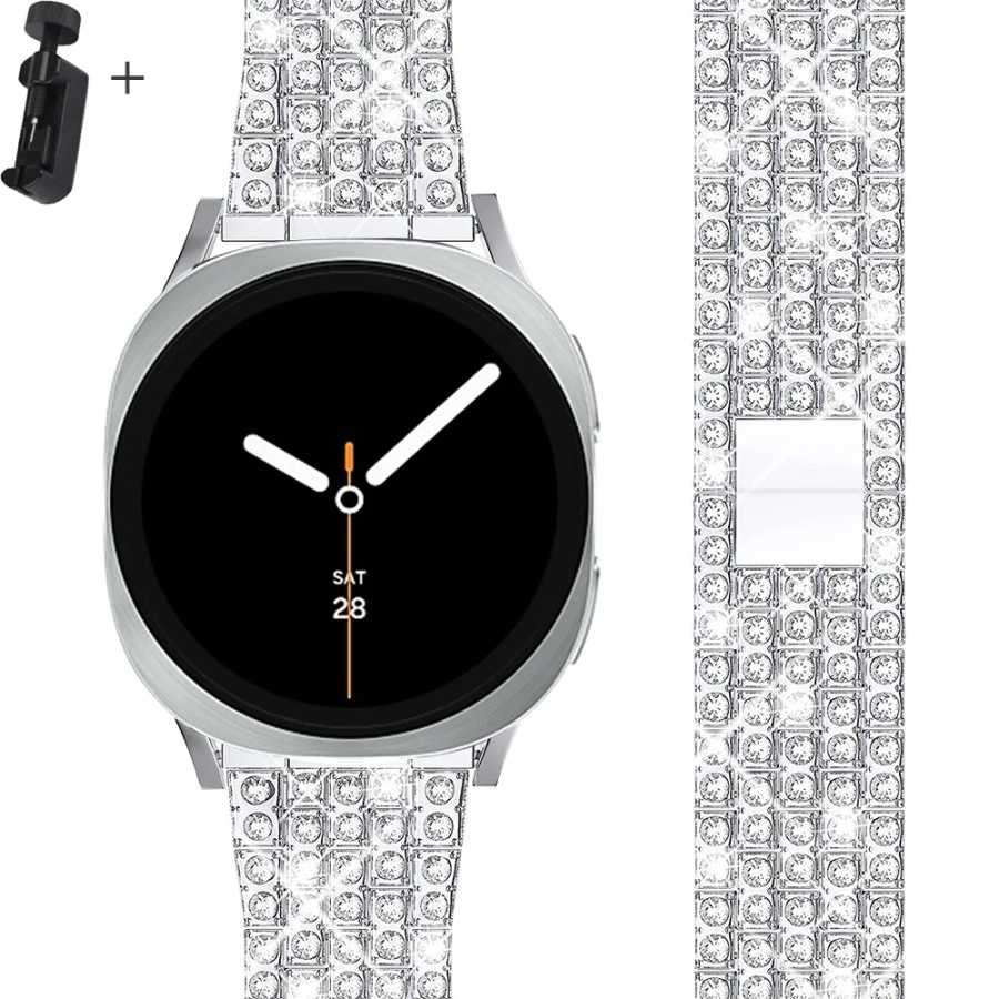 Роскошный ремешок с бриллиантами для Samsung Galaxy Watch 8, ремешок 40 мм, 44 мм, прочный браслет из нержавеющей стали correa galaxy watch 8 classic Аксессуары для часов