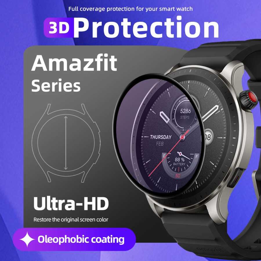 Защитная пленка для экрана Amazfit GTR 4 3 Pro 2 Balance T-Rex Active Max, мягкая защитная пленка с полным покрытием, устойчивая к царапинам, аксессуары Умная электроника