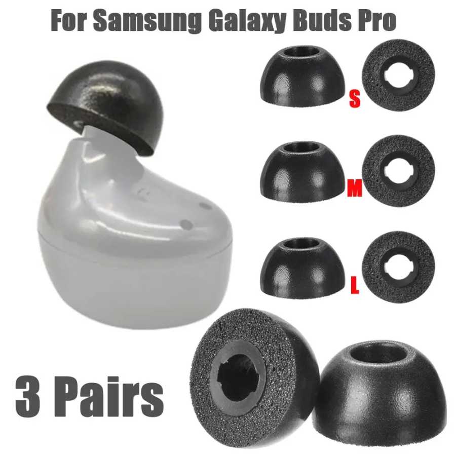 3 пары сменных насадок из пены с эффектом памяти для наушников Samsung Galaxy Buds Pro, беспроводные наушники-вкладыши с противоскользящим покрытием, не падают, черные Портативное аудио и видео