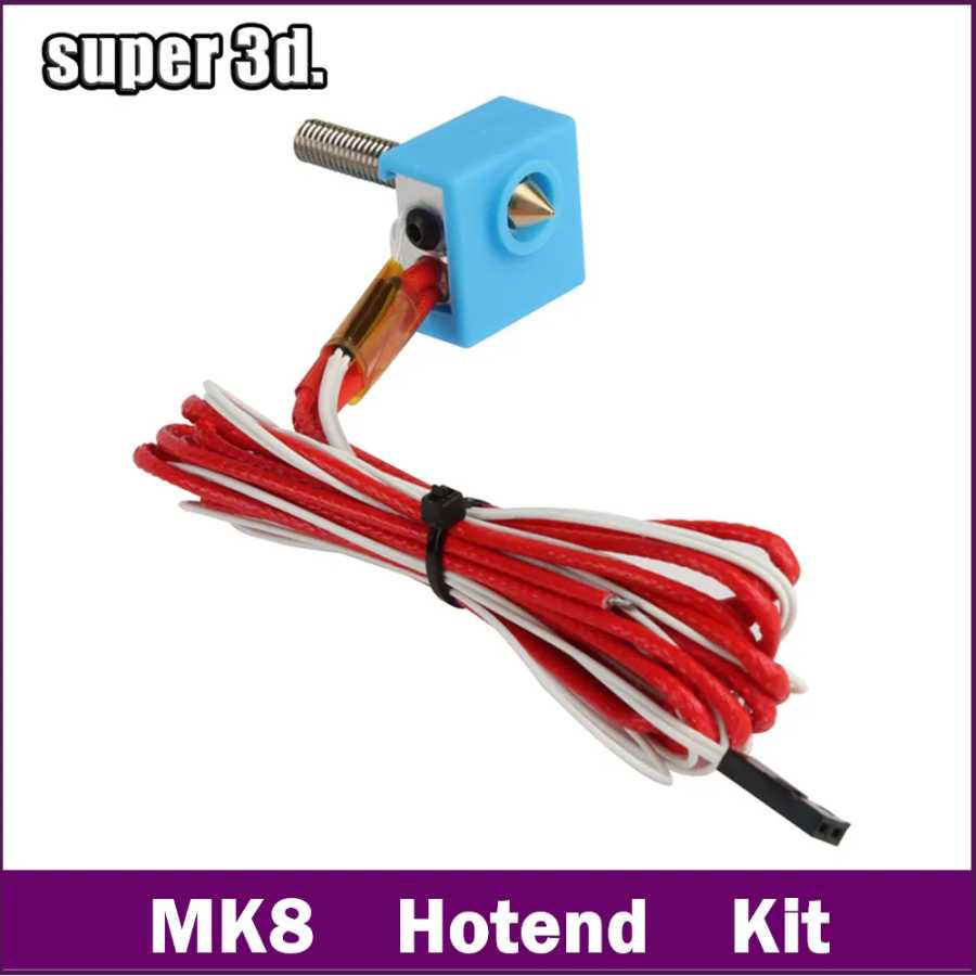 3D-принтер MK8 Hotend Kit 12 В, 24 В, 40 Вт, собранный комплект, экструдер с J-образной головкой, сопло 0,4 мм, нить 1,75 мм для деталей 3D-принтера Anet A2 A8 3D-печать