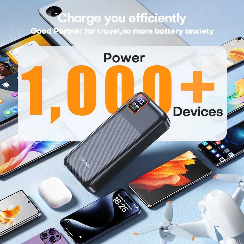 Фотография №3 товара Tuodes Power Bank 20000 мАч PD20W Внешняя большая емкость аккумулятора