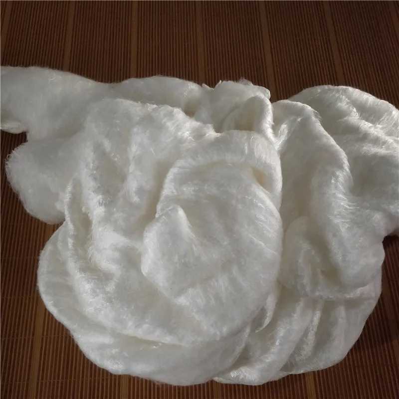 100% Mulberry Silk Mulberry Doupion Silk сырое волокно 1000г Ткань и текстильное сырье