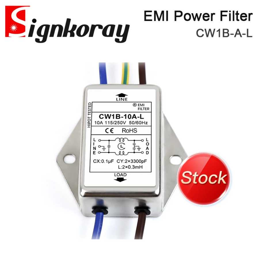 SignkoRay EMI Power Filter CW1B-3A 6A 10A 20A-L AC 220V Однофазное помехоподавление Деревообрабатывающее оборудование и аксессуары