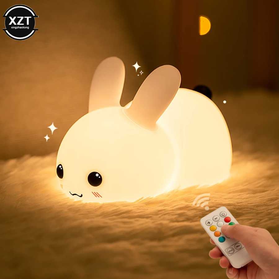Фотография №2 товара СВЕТОДИОДНЫЙ ночник в виде кролика с сенсорным датчиком, 16 цветов,