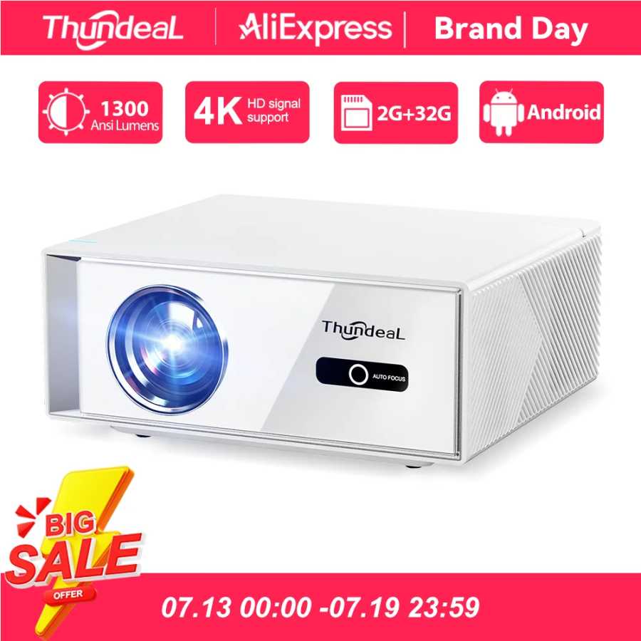 ThundeaL TD95W портативный проектор смарт Full HD 1080p для домашнего кинотеатра Для презентаций 2 ГБ 32 ГБ Android WiFi видео Beam Mini 3D 2K 4K видео и кинопроектор Подключение к телефону 