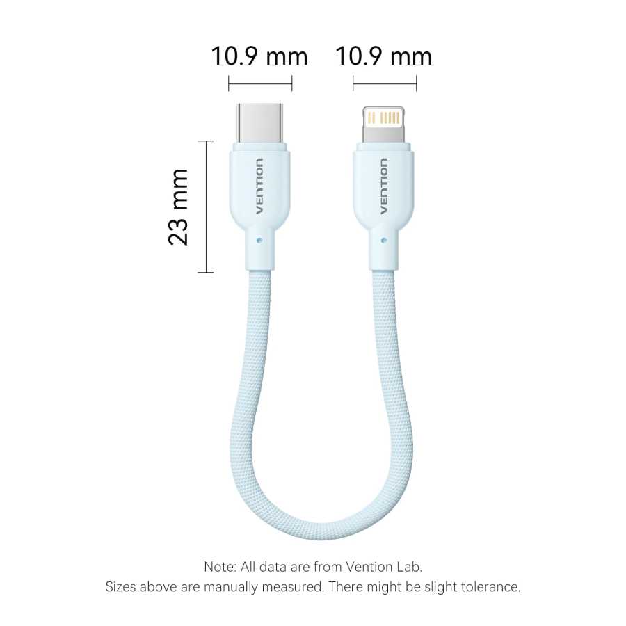 Фотография №5 товара Кабель Vention Lightning, короткий USB-C кабель 3A 27W 17 см,