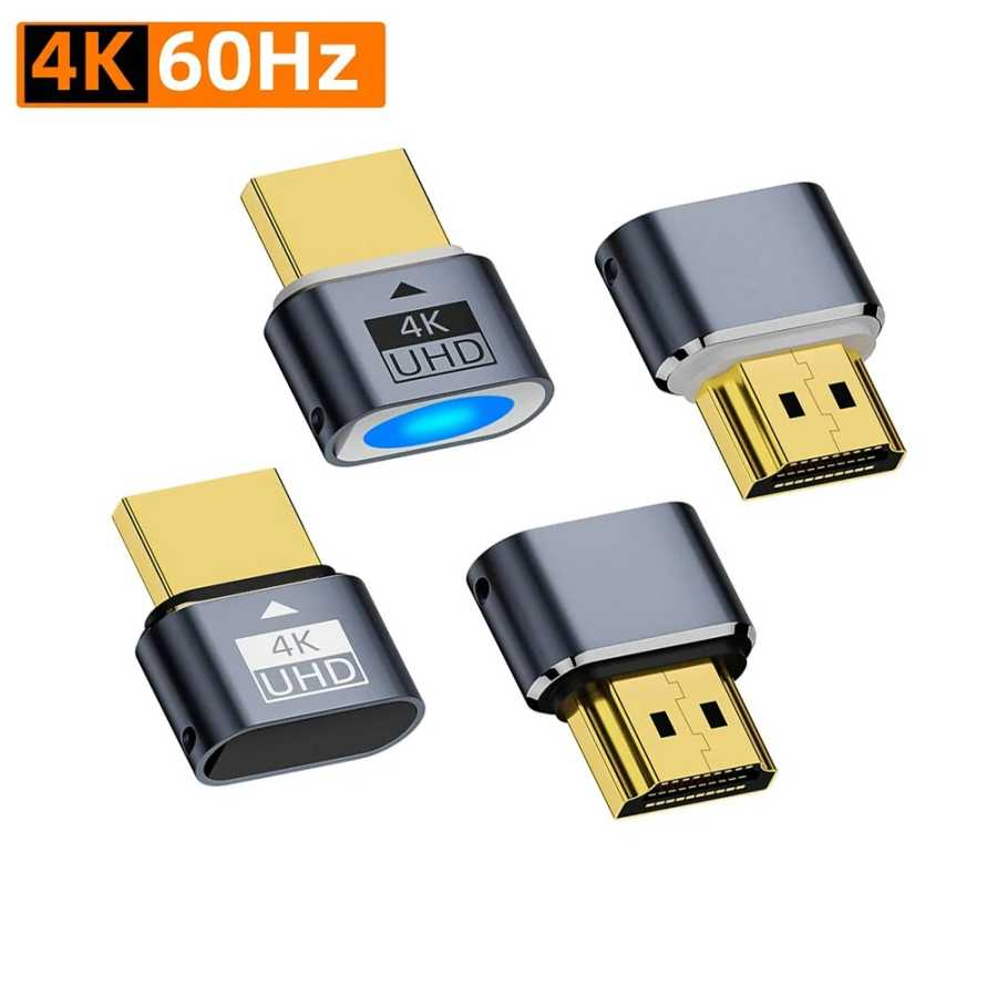 HDMI-совместимая заглушка, виртуальный монитор, адаптер эмулятора дисплея EDID, поддержка 4K при 60 Гц, 1080 при 120 Гц для видеокарты, майнинга BTC Компьютерная периферия