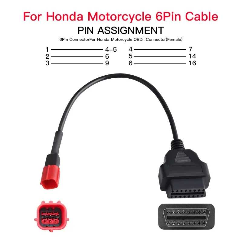 Разъем OBD2 для мотоцикла, мотоцикла, YAMAHA 3pin 4pin для HONDA 4Pin для KTM 6pin Moto для Ducati OBD OBD2 Удлинительный кабель Инструмент для ремонта автомобилей