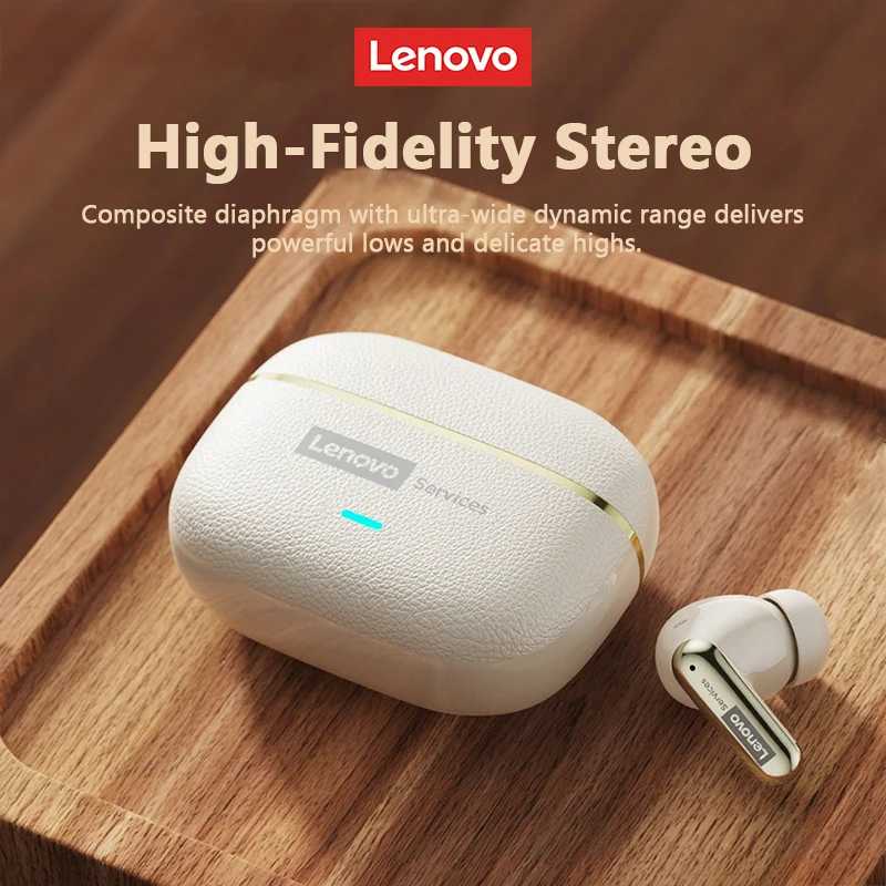 Фотография №3 товара Беспроводные кожаные наушники Lenovo LE208 TWS Bluetooth 6.0, стереонаушники с