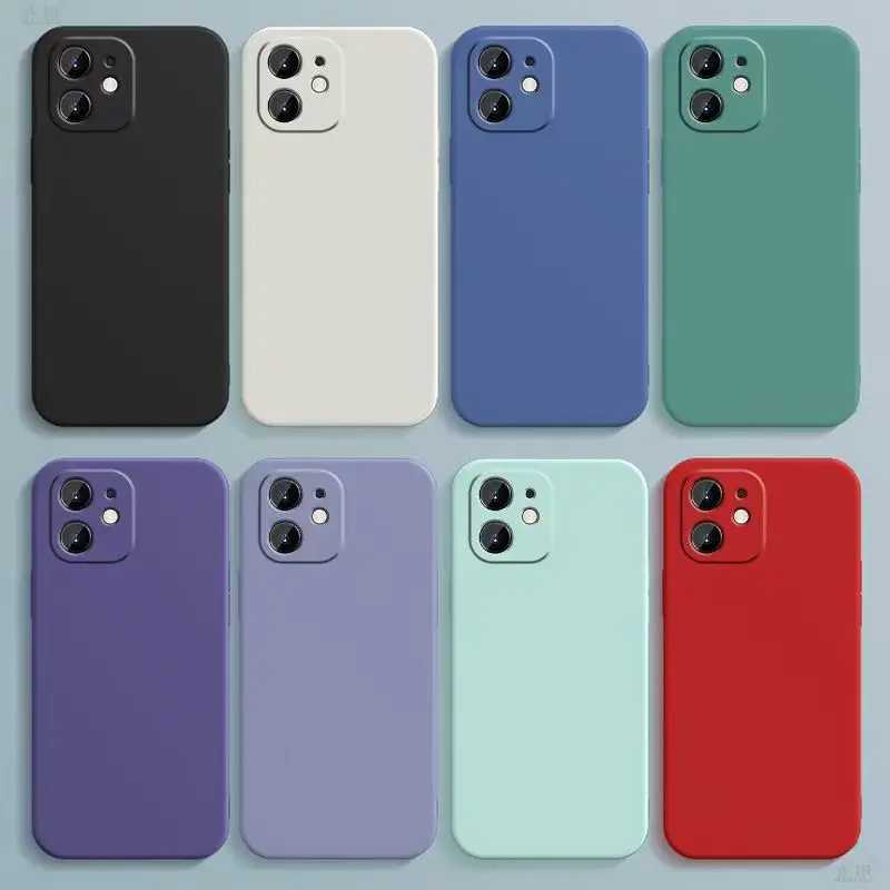 Мягкий силиконовый чехол ярких цветов для iphone 11 12 13 mini 14 15 16 Plus 16e 17 Air Pro Max противоударный защитный чехол для камеры Чехлы и чехлы для мобильных телефонов