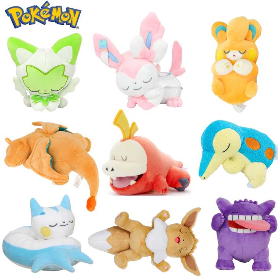 Плюшевые игрушки Pokemon: Генгар, Фуэко, Сильвеон, Памо, Синдауил, Алтария, Спригатито. Спящие куклы. Коллекция аниме-игр. Подарки на день рождения. Мягкие игрушки