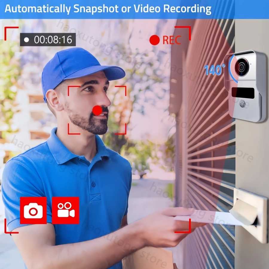 Фотография №3 товара 10-дюймовый Tuya Smart Wi-Fi видеодомофон дверной звонок с электрическим замком