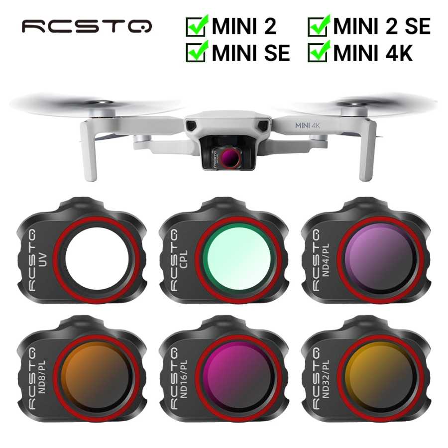 RCSTQ для DJI Mini 2/Mini SE/Mini 2SE/Mini 4K Фильтр для объектива камеры UV CPL ND4 ND8 ND16 ND32 PL Фильтр Аксессуар для фотодрона Фото- и видеотехника