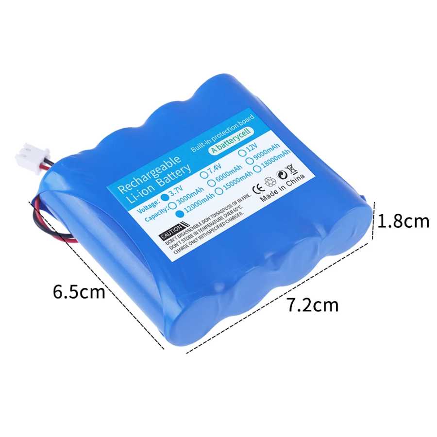 Фотография №4 товара Литий-ионный аккумулятор 18650 3.7V 3000mAh 6000mAh 9000mAh 12000mAh + разъем