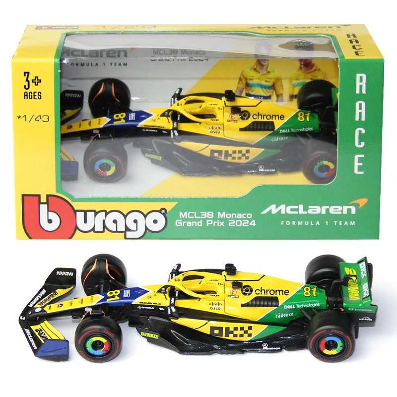 Фотография №3 товара Bburago 1:43 2024 F1 Mclaren MCL38 Монако Гран-при, миниатюрная литая