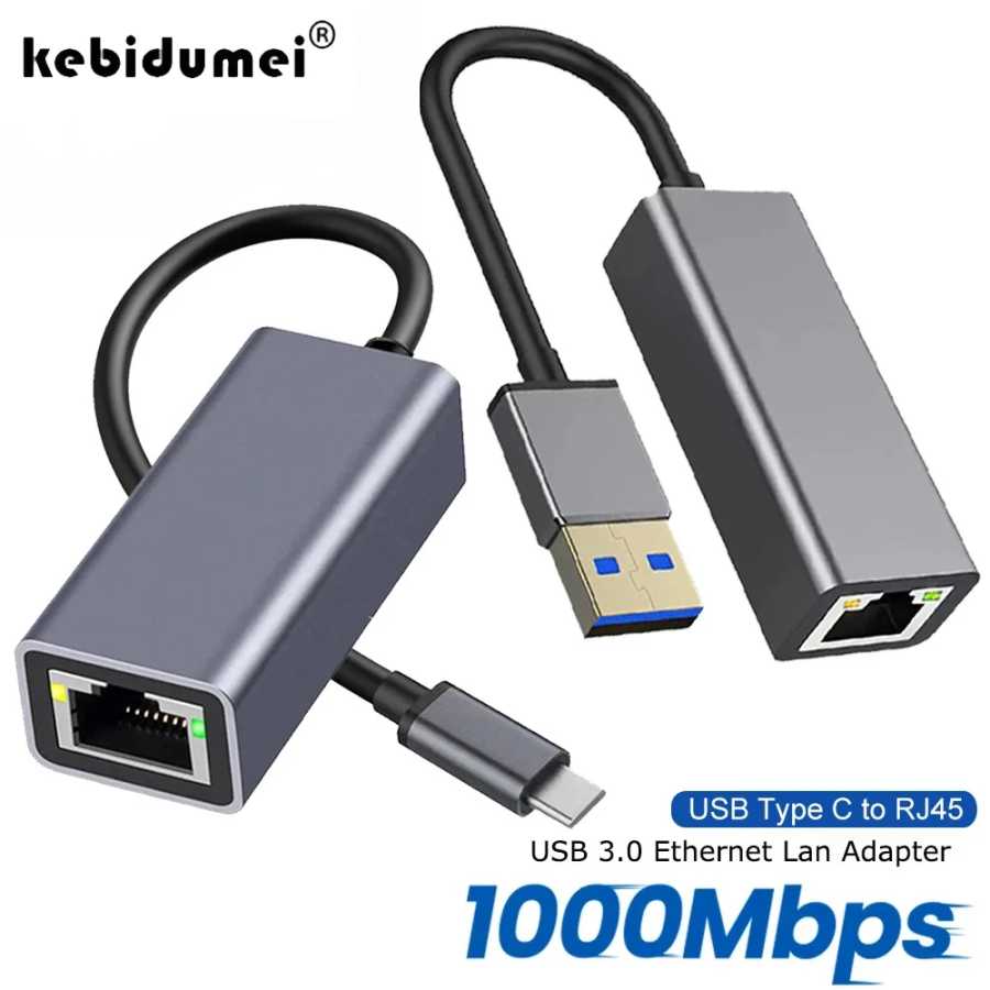 Адаптер USB Type C Ethernet Сетевая карта USB Type-C к RJ45 100/1000 Мбит/с USB3.0 Lan Интернет-кабель для MacBook PC Window Android Сетевое оборудование