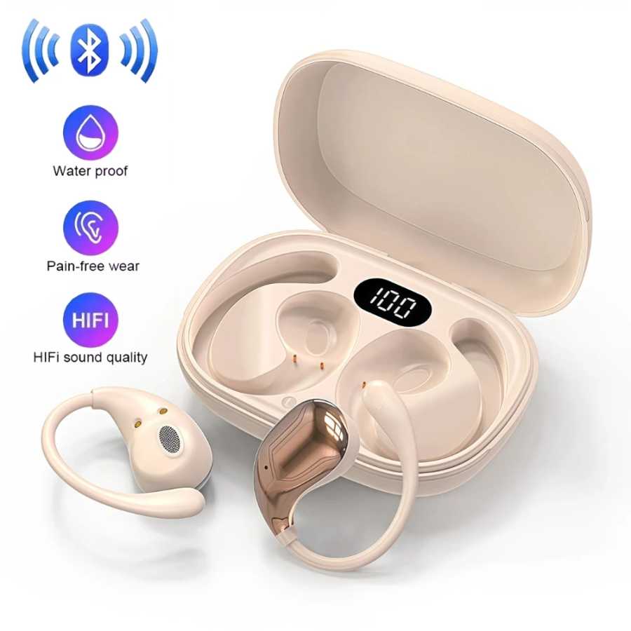 TWS Спортивные наушники Bluetooth 5,4 HIFI Bass Беспроводные наушники Светодиодные сенсорные наушники громкой связи с шумоподавлением Водонепроницаемая гарнитура Портативное аудио и видео