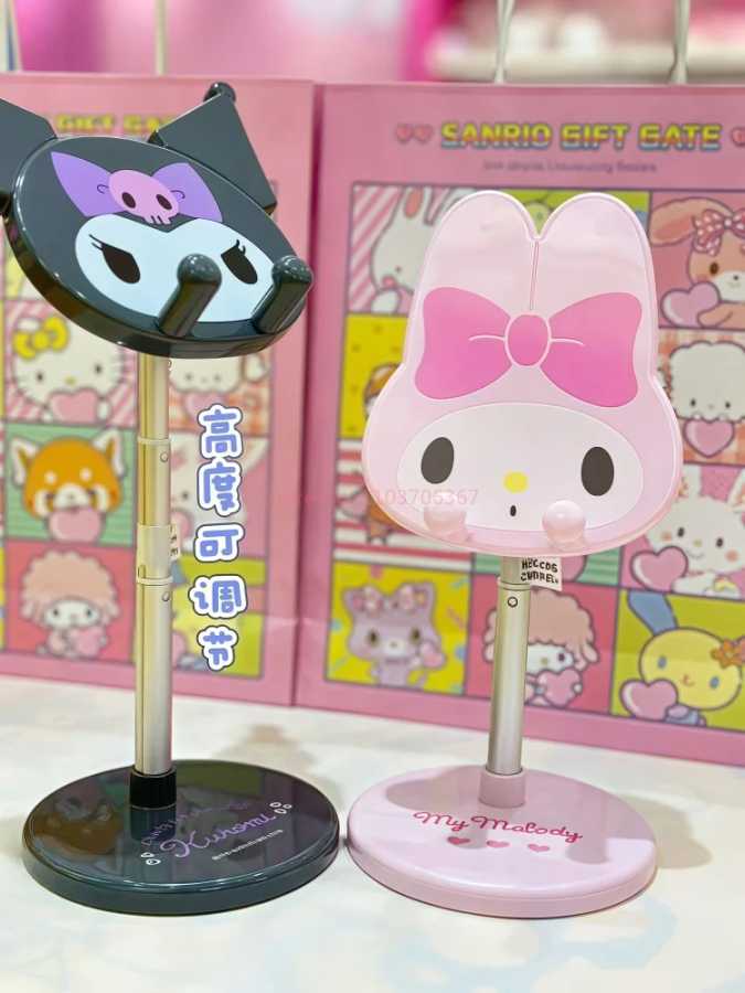 Фотография №4 товара Sanrio My Melody Kuromi Cinnamoroll подставка для телефона регулируемая ленивая