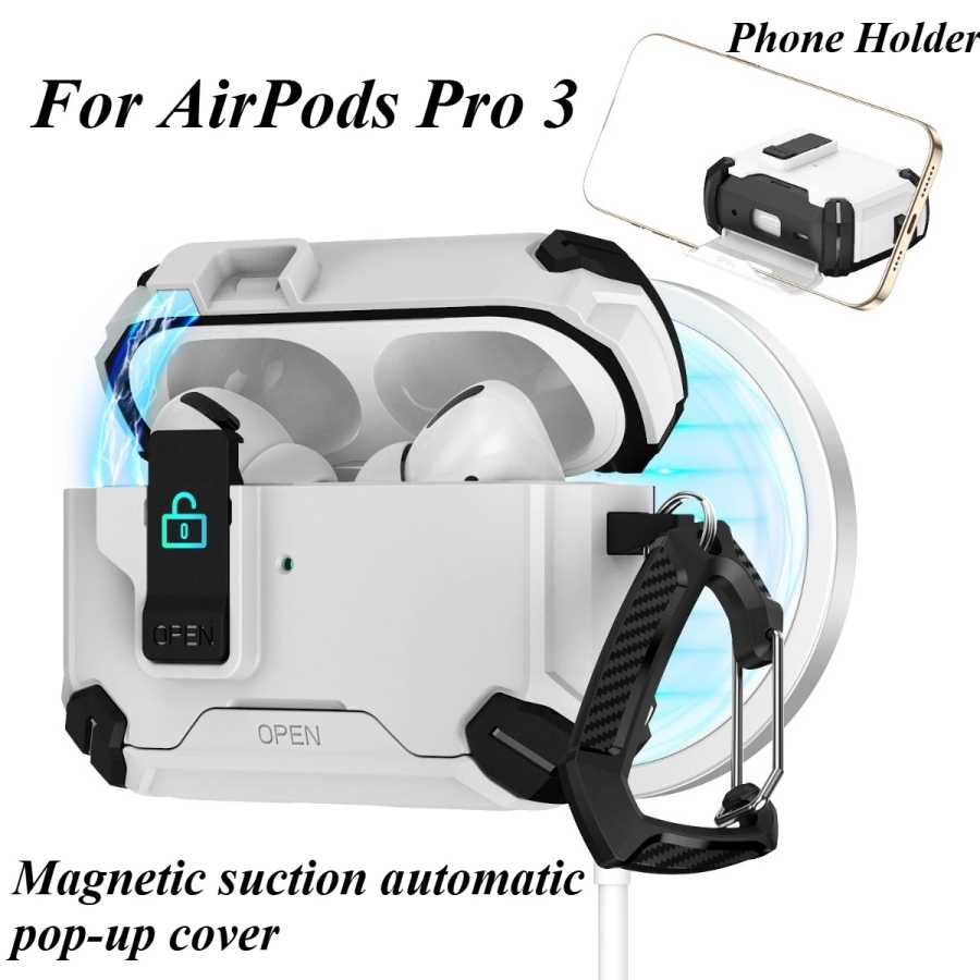 Чехол с защитным замком для телефона AirPods Pro 3 2025, чехол для AirPods Pro3 Pro 3rd Gen 2025, противоударный чехол для наушников 