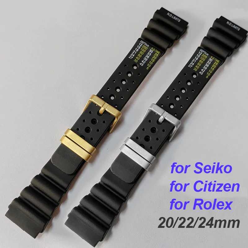 20 мм 22 мм 24 мм ND резиновый браслет с ограничениями для Seiko, водонепроницаемый спортивный ремешок для часов Rolex, высококачественные дайверские ремни для Citizen Аксессуары для часов