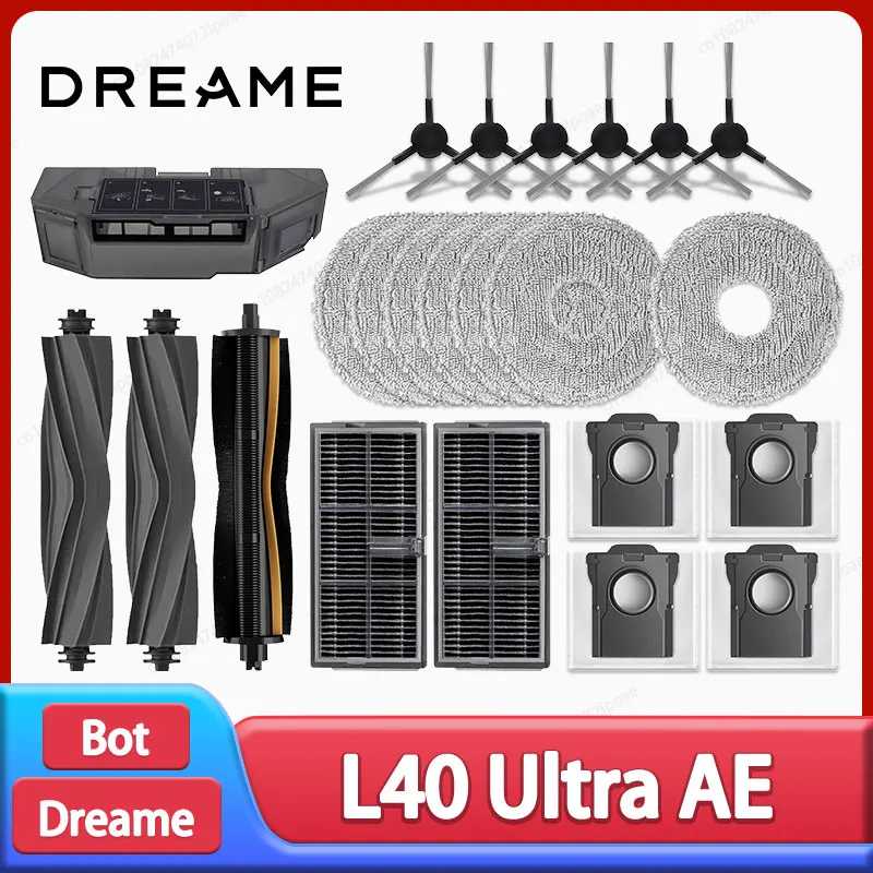 Dreame L40 Ultra AE / L40 Ultra CE Робот-пылесос Аксессуары Основная боковая щетка Швабра Ткань Hepa Фильтр Мешок для пыли Запасные части Запчасти для бытовой техники