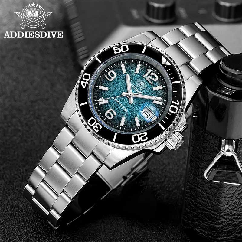 ADDIESDIVE 41 мм мужские часы для дайвинга AD2513 200 м водонепроницаемые кварцевые наручные часы из нержавеющей стали 316L календарь BGW9 супер светящиеся Мужские часы