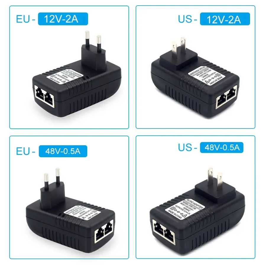 Фотография №2 товара 48 В/12 В POE-инжектор Ethernet CCTV Адаптер питания 0,5 А/2