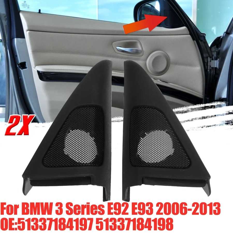 Для BMW 3 серии E92 E93 2006-2013 пара автомобильных передних дверей динамик аудио крышка звуковой сигнал твитер крышка громкоговорителя накладка 51337184197 Детали интерьера