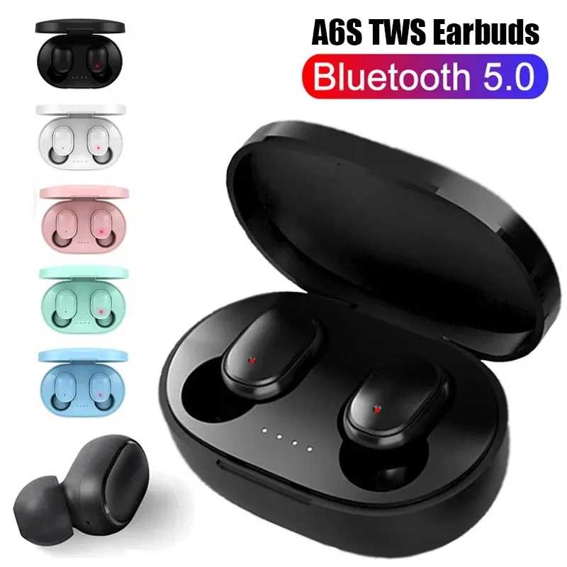 A6S TWS Bluetooth-гарнитура Беспроводные наушники Игровые наушники Спортивные стереофонические Bluetooth-наушники для Xiaomi Huawei iPhone Портативное аудио и видео