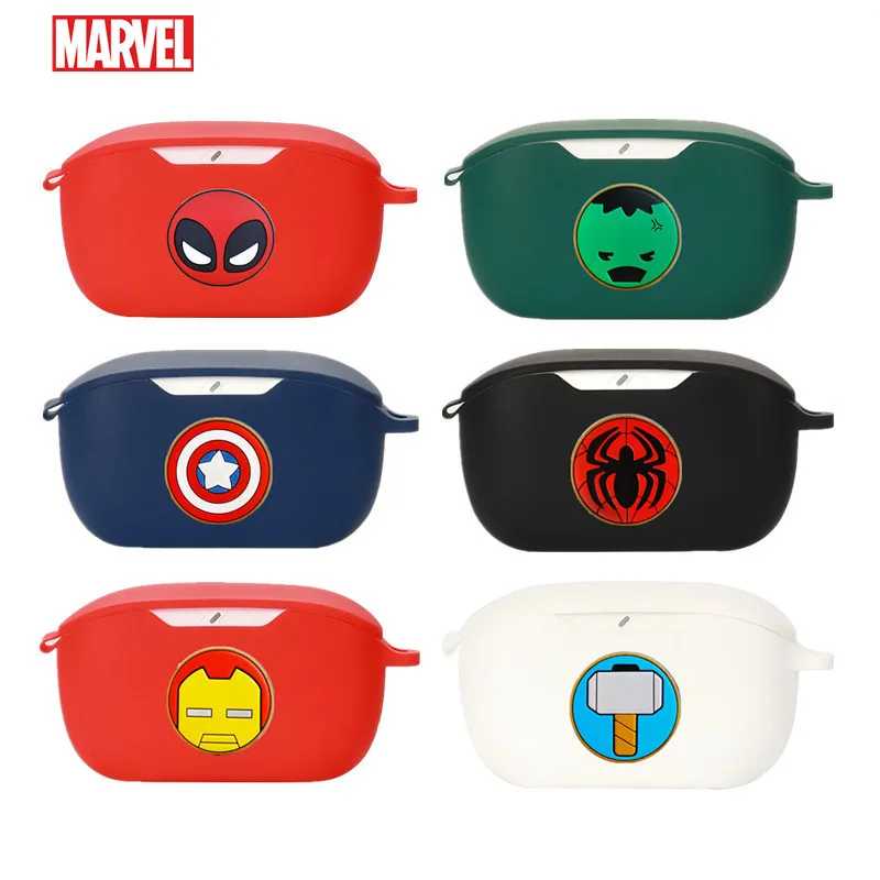 Чехол для наушников JBL Wave 100 / Buds 2 с мультяшным дизайном Marvel, силиконовый защитный чехол для беспроводных наушников с крючком Портативное аудио и видео