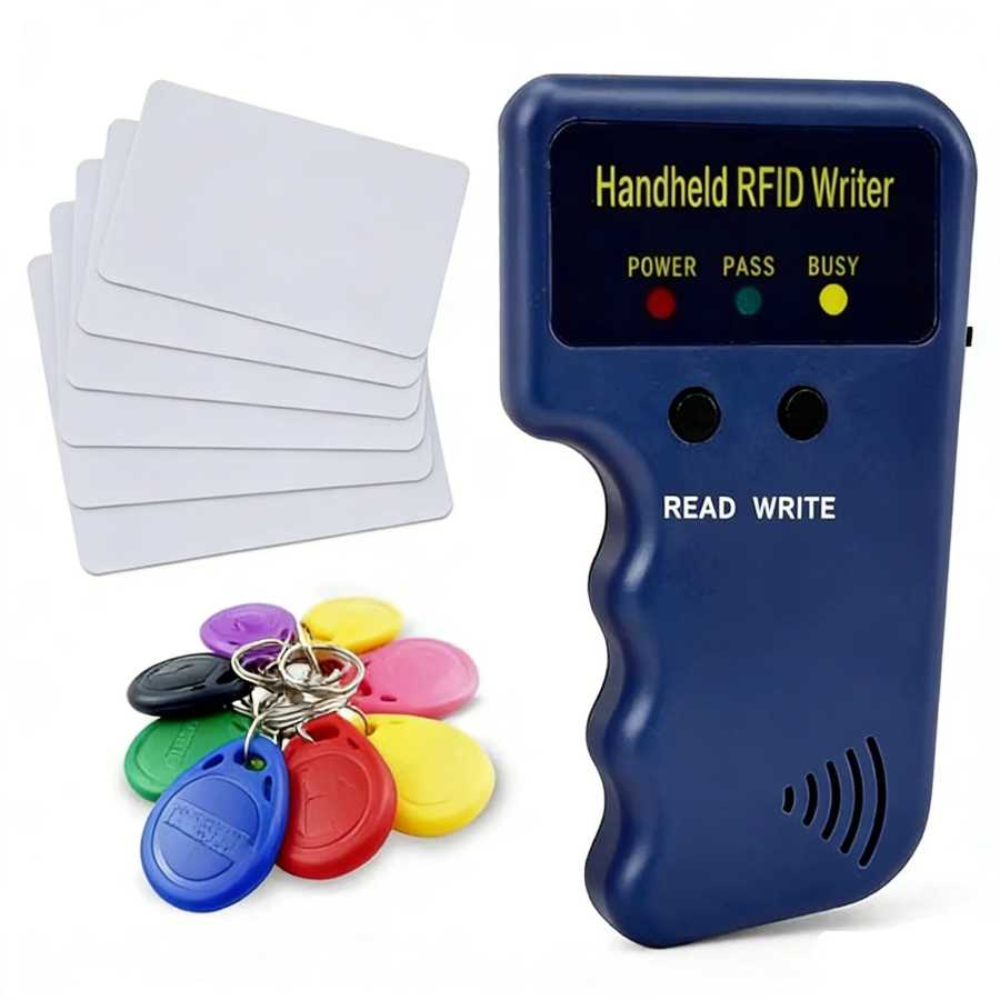 Повторительный портативный 125 кГц EM4100 5200 RFID-писатель идентификационных карт, копир, дубликатор, программатор + 2 шт. T5577, перезаписываемые брелоки, бирки Доступ к автоматизации здания