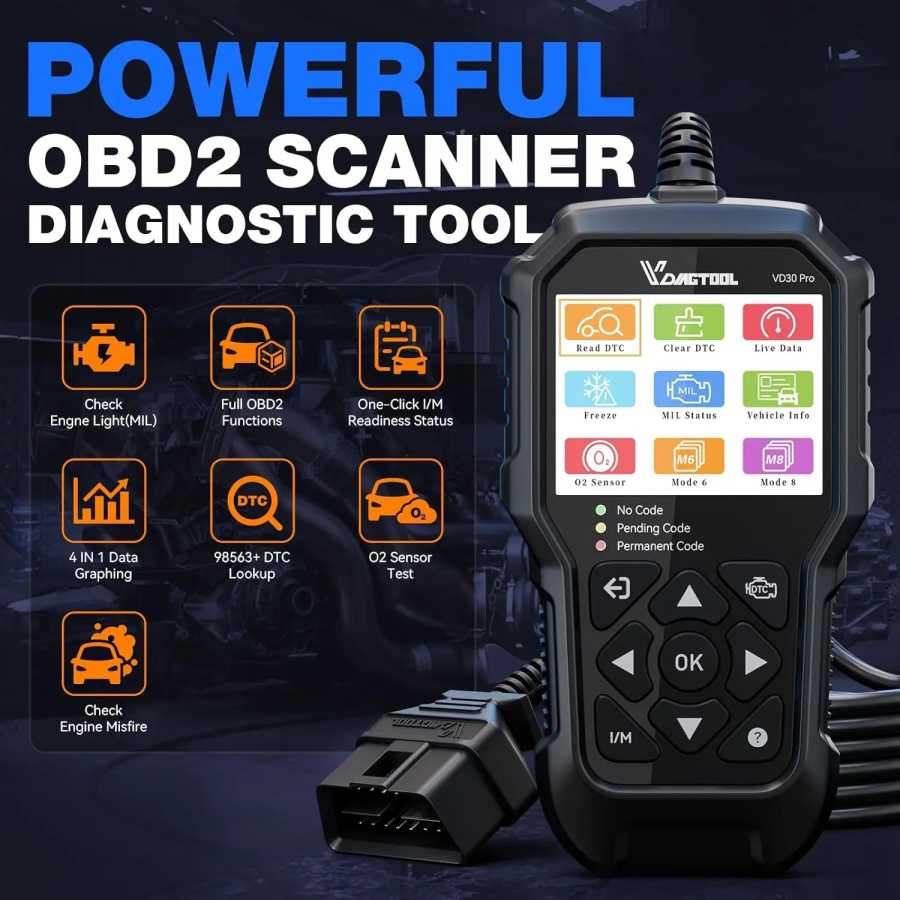 Фотография №2 товара Диагностический сканер VDIAGTOOL VD30PRO OBD2 для диагностики неисправностей двигателя автомобиля,