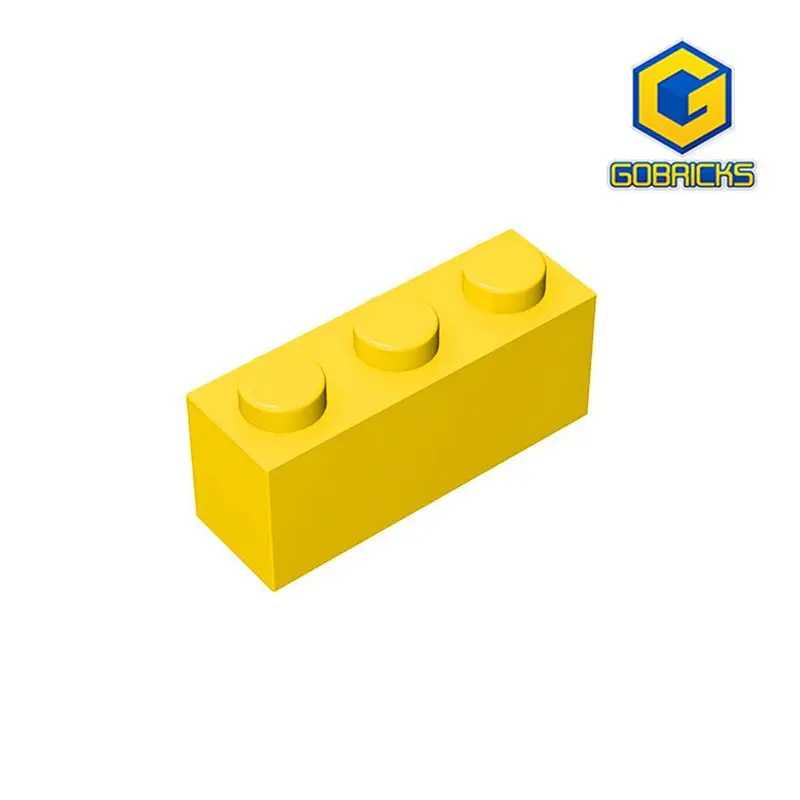 Конструктор Gobricks, 10 деталей, кирпичики 1x3 MOC 3622, базовые элементы для самостоятельной сборки, креативные игрушки, подарок, аксессуар, цвета: серый, белый, золотой Конструкторы