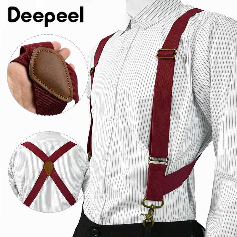 1 шт. Deepeel шириной 3,5 см, подтяжки для взрослых и мужчин, 2 зажима, регулируемые ремни, эластичные подтяжки, костюмные подтяжки, ремень для мужчин для брюк Подтяжки/подтяжки и корректоры осанки