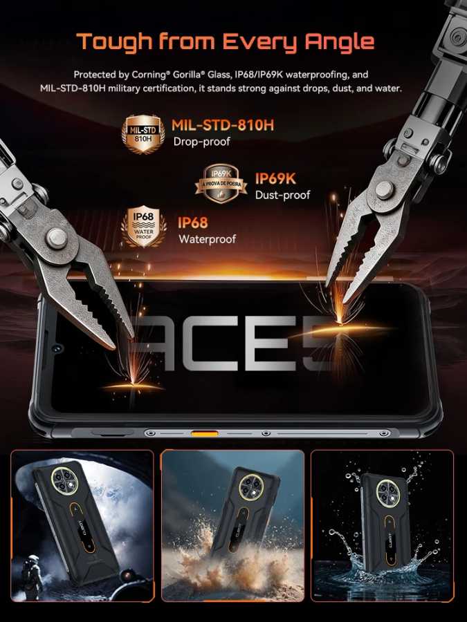 Фотография №4 товара Защищённый смартфон Cubot KingKong ACE 5 на Android 16, 20