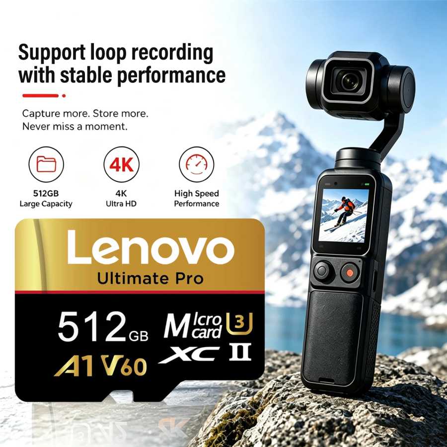 Фотография №3 товара Карты памяти Lenovo 512 ГБ, Micro SD, 128 ГБ, V60,