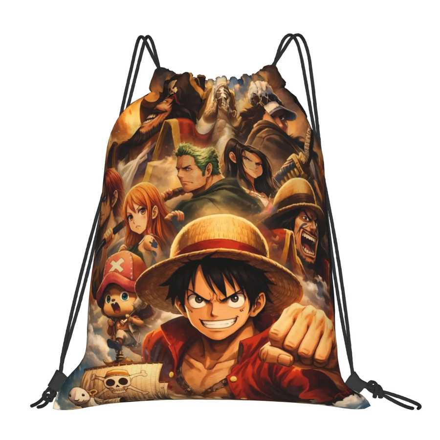 Классический постер с Луффи, эпический постер One Piece, сумка на шнурке, ретро-рюкзак для пляжа и активного отдыха для мужчин, легкий мешок-рюкзак на завязках Сумки специального назначения