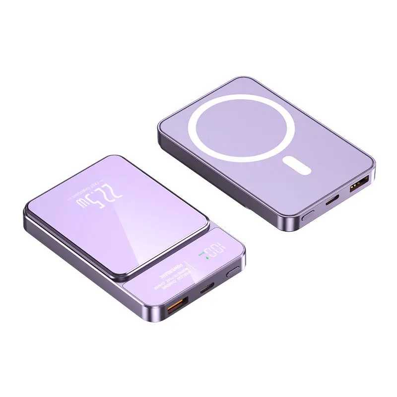 Магнитный Power Bank 10000 мАч, 20 Вт, беспроводное зарядное устройство, тонкий портативный аккумулятор для MagSafe iPhone 17 16 15 Samsung 24 23 Аксессуары для мобильных телефонов