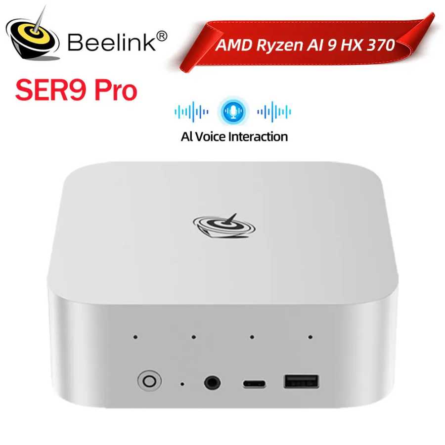Beelink SER9 Pro AMD Ryzen AI9 HX370 Мощный ИИ-ПК 32G DDR5 1T NVME SER10 Max HX470 H255 Игровой ПК PCIe4.0 Настольный компьютер Мини-ПК