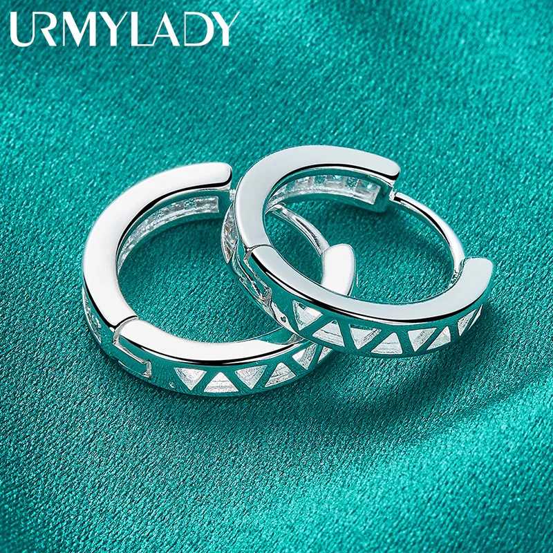 Фотография №3 товара URMYLADY стерлингового серебра 925 пробы круглые серьги с цирконом для