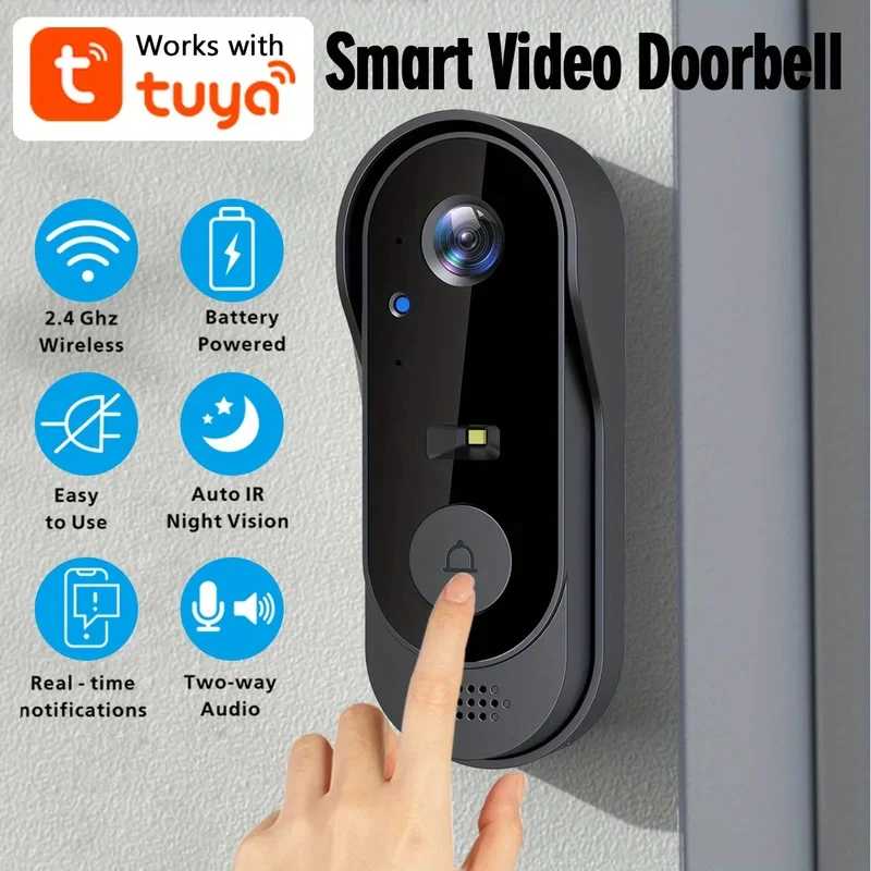 Умный видеодомофон Tuya WiFi для дома, уличная двусторонняя HD-камера с разрешением 1080P, поддержка SD-карт и облачного хранилища, водонепроницаемый. Доступ к автоматизации здания